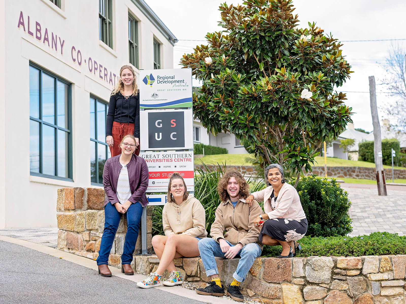 Group of five students at the Great Southern Universities Centre